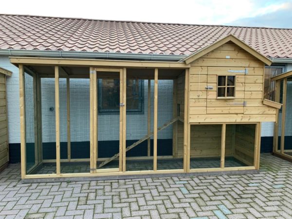 Kippenren kippenhok K2 hoog met legnest